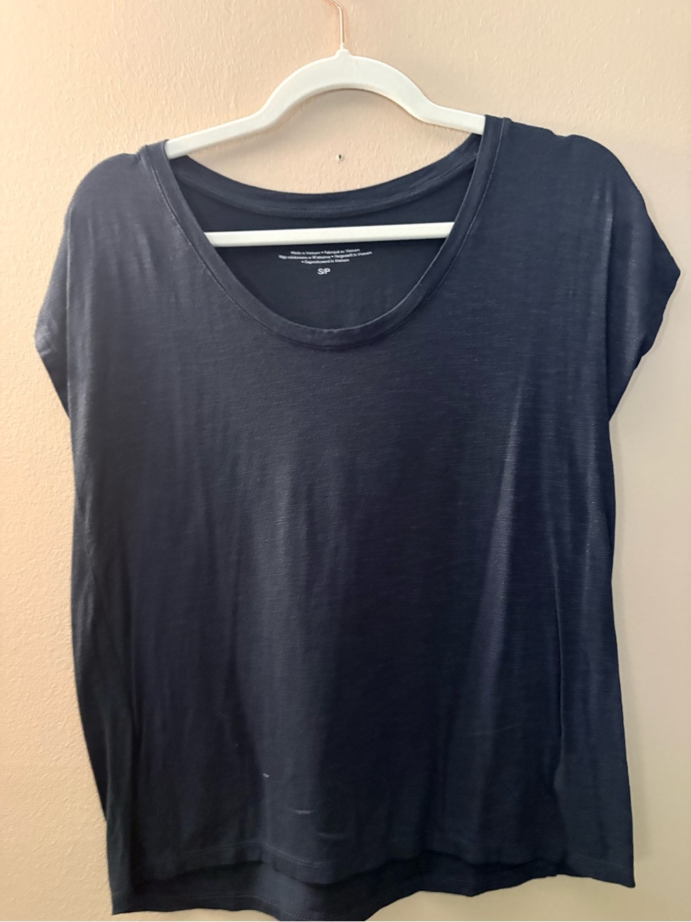 Tahari Classic Women's Navy Short Sleeve Tee w sparkle